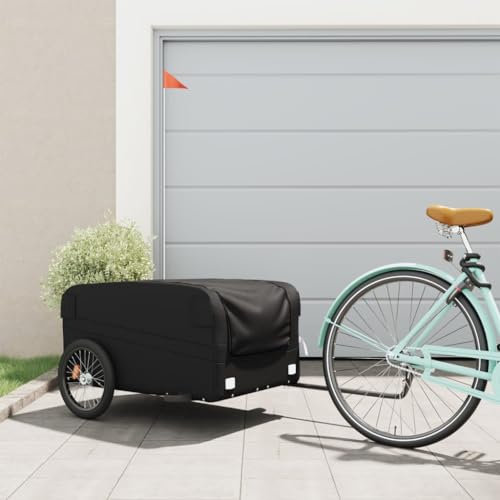 AUVYI Fahrrad-Lastenanhänger Vielseitige Fahrradanhänger Modern Möbelbau Anhänger für den Transport Schwerer Güter Praktisches Design Robuste und Langlebige Schwarz 137x69x59 cm