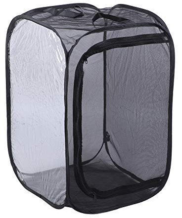 qiqiaollo Black Outdoor Mesh Plant Enclosure, Plant Cover for Pests, Bird and Pest Protection Guard for Fruit, Vegetables, Flowers and Herbs Pop-Up Cage 15.7 x 15.7 x 23.6Inches/264