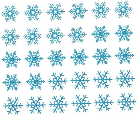Tofficu 30 Stück Schneeflocken Aufkleber Kleidungsaufnäher DIY Kopfschmuck Kleidungszubehör DIY Nähaufnäher DIY Aufnäher Kleidungszubehör Schneeflocken Kleidungsaufnäher