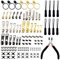 Daily Treasures 117 Stück Reißverschluss Reparatur Set mit Reißverschlusszange, 3Größen (#3/5/8) Reißverschluss Zieher, unsichtbare Reißverschluss-Schieber,Reisverschluss-fix-kit(Schwarz/Silber/Gold)