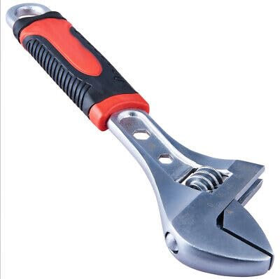 Adjustable 6 Inch Spanner 3 In 1 Small Wrench Plumbing Tool Extra Wide Mouth Caliber Plumbers Shifter Spanners Wrenches With Max 20mm Jaw Opening Capacity And Soft Rubber Grip Red Black Handle (1 Pc)