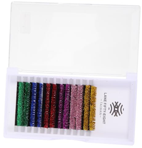 Healeved 18 Paires De Faux Cils Colorés Extensions De Cils Kit De Cils Moelleux Avec Paillettes Cils Cosmétiques Fournitures D'Extensions De Cils En Fibre Souple
