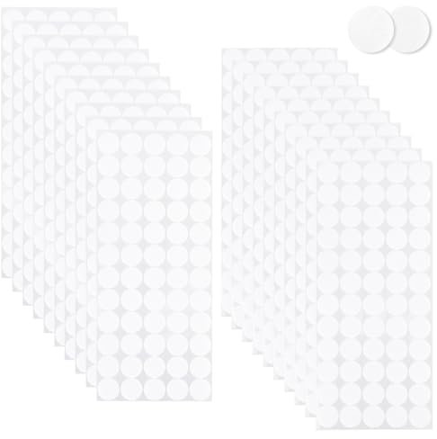 RETON 1200pcs velcro adesivo rotondo, tondini adesivi velcro velcro adesivo forte, velcro adesivo tondo, tondini velcro adesivo per tessuto, casa, ufficio, scuola (20mm)