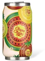 LES ARTISTES Paris A-4351, Canette isotherme, Thermos 280 ml, Gourde isotherme sans BPA, Réutilisable, Bec verseur rabattable avec paille, Acier Inoxydable, Design Chupa Fruit