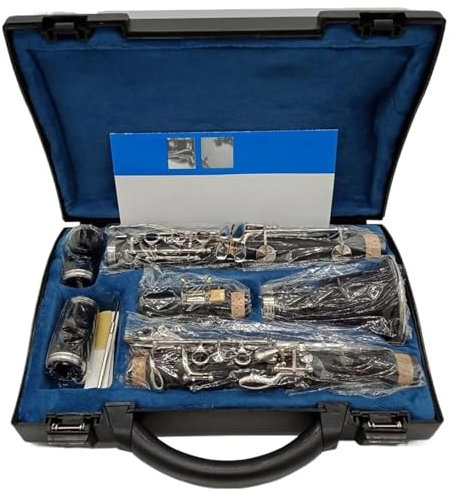 Classic B-Klarinette Bakelit B-Klarinetten E12F Professionelle Klarinette Versilberte Tasten 17 Tasten Mit Etui