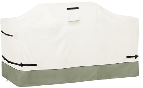 Osileyo Housse de barbecue de 248 cm – Robuste 600D imperméable et résistante aux intempéries – Housse de protection pour barbecue d'extérieur – Beige