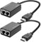 YACSEJAO HDMI Extender über HDMI zu Cat5e/6 Netzwerk Balun Kabel Adapter Konverter 100FT/30M Sender Signal Verstärker Repeater Sender Unterstützung bis zu 1080P