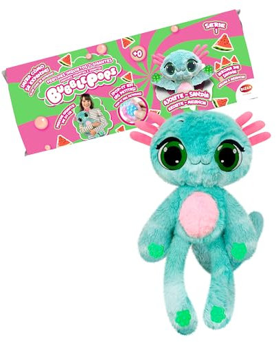Bizak Bubble Pops, Peluches Mágicos Que multiplican su tamaño x5, Proceso emocionante y Olor a Chicle, 12 Diferentes Animales con Aroma y patitas Stem, Ajolote Sandia, (64492004-10)