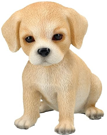Figuren Shop GmbH Labrador Welpe Dekofigur – Hundefigur, Tierfigur, Welpen Statue für Hundeliebhaber, 14 cm Höhe