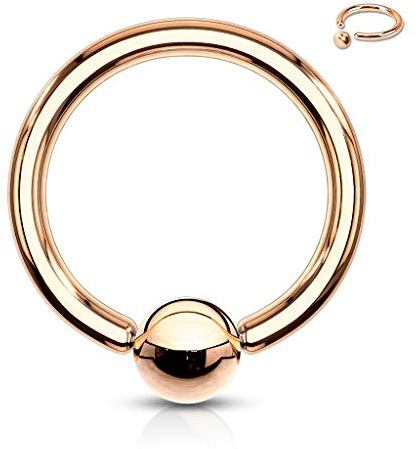 Pain-is-Art Klemmkugelring ROSE GOLD - 1,0 mm aus 316L Chirurgenstahl - Ball Closure Ring