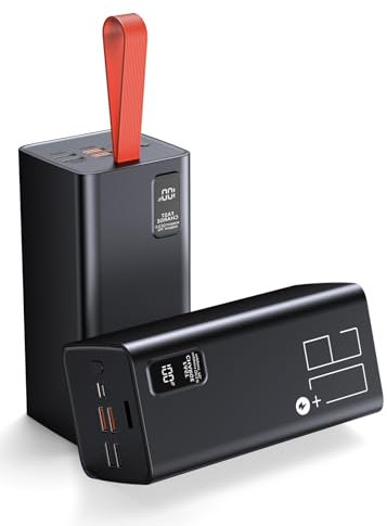 90000mAh Massive Power Bank: 30W USB-C PD & QC 3.0 Charger, 5-Device Simultaneous Charging, Durable Outdoor Portable Charger (Red)