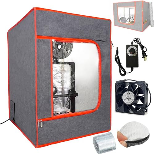 Upgraded Dual-Placement 3D Printer Enclosure Small Grow Tent with Smart Control Ventilation Fan Exhaust kit Compatible with BambuLab A1,A1 Mini, Ender 3 V3 SE/KE Protective Cover Tent