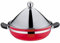 Tajine marocain en Acier Inoxydable à Cuisson Rapide, diamètre 11 Pouces, avec Couvercle Conique, Compatible avec Les cuisinières à Induction et Les cocottes à gaz (Rouge)