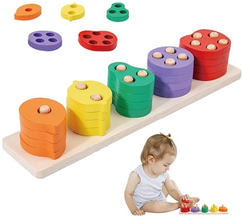 KUKUTrue Giocattolo Montessori 1 2 3 Anni, Giochi per Bambini a partire da 1 Anno, Motricità Fine a partire da 1 Anno, Giocattolo Educativo, Regalo per Bambini da 1–3 Anni Ragazzi Ragazze