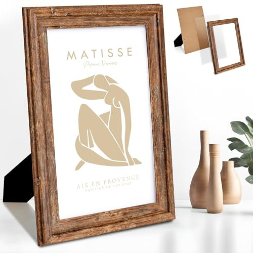 Mein Landhaus Bilderrahmen Narva Walnuss – MDF Fotorahmen mit Glas – Holzoptik in verschiedenen Größen – Hoch- & Querformat – Vintage Dekorahmen (Dunkelbraun, 20x30 cm)