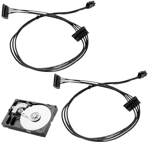 Mini 4 Pin to SATA Power Cable ATX Mini 4-Pin to 15 Pin SATA Power Adapter for Motherboard Hard Drive HDD Blu-ray CD Drives (40cm, 2Pack)