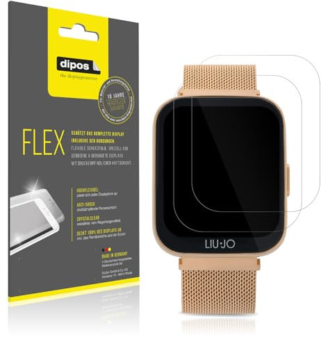 dipos I 2x Pellicola protettiva compatibile con Liu Jo Smartwatch Voice Mini Pellicola di Protezione I 3D Full Cover