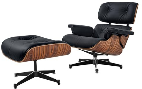 Moderner Fernsehsessel,loungesessel mit hocker,Liegesessel,Ergonomischer Stuhl,Relaxsessel aus Echtleder,Fernsehsessel mit Liegefunktion (Lightly acidified branch & blackish-green peel H 83.8)