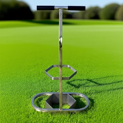 RKXKJ Golf Turf Repair Tool, Heavy-Duty Hexagonal Sod Trimmer with Ergonomic Double Handles, Stainless Steel Green Repair and Lawn Care Tool, Sharp Blade