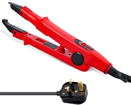 Hair Extensions Iron,Professional Electrothermal Hair Extension Tools,Heat Connector Wand for Application and Removal of U/I/T/Flat TIP Hair, 80℃-200℃ Temperature Adjust(Red)