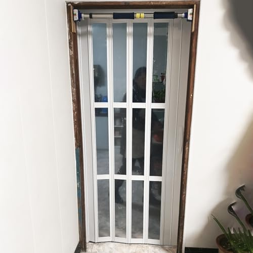 IBOWZ Porte coulissante, Porte accordéon de Grande Taille pour Cuisine, 85 Pouces de Haut, Portes intérieures Pliantes Blanches pour la Maison et Le Commerce