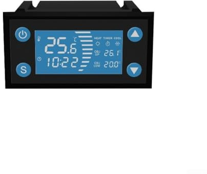 Digitaler Temperaturregler mit wasserdichter Sensorsonde, Dual 110-220V -40℃ bis 120℃, für Aquarium Reptilien Habitat und Gewächshaus