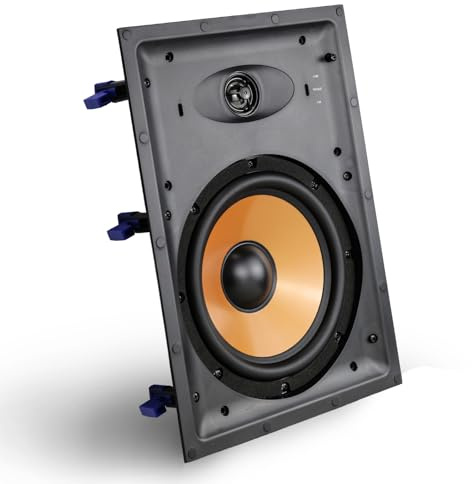 STUDIOFINIX 20,3 cm (8 Zoll) 2-Wege-Wand-Lautsprecher, 120 Watt, bündig montiert, Heim-Stereo-Lautsprecher, perfekt für Heimkino, Innenbereich, Büro, Küche, Wohnzimmer, Schlafzimmer (weiß
