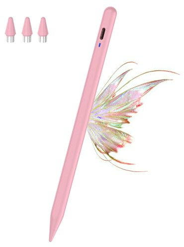 Kenkor Stylet pour écrans tactiles magnétique iPad Stylet rechargeable pour tablette numérique Apple iPad Pro/Air/Mini/iPhone/Android/Samsung/smartphones et tablettes Rose