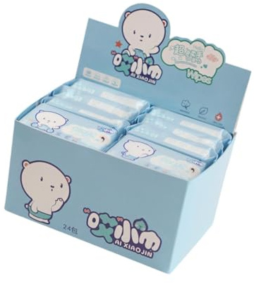 Mini Lingettes Humides Nettoyantes pour le Visage - Lot de 24 Paquets (192 Lingettes) - Taille Compacte 15x14cm (5.9x5.5in)