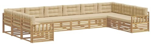 vidaXL Sofagarnituren Massivholz Akazie, Bequeme Gartensofa, modernes Eckmöbel, Robustes Loungemöbel, schickes Set für die Terrasse