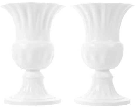 CIMAXIC 4pcs Decorative Wall Planter: White Wall-Mounted Sconce Vase - Half Urn Flower Pot for Boho Home Decor Farmhouse Arrangements Vintage Displays