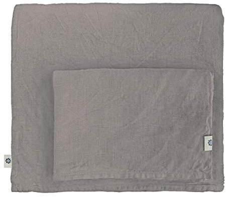 Linen & Cotton Weicher Griff Bettwäsche Set Alicia - 100% Leinen Gewaschen, Taupe (140 x 200 cm) Bettbezug Bettdeckenbezug Deckenbezug Einfarbig Wendebettwäsche Bett Einzelbett Schlafzimmer Hotel