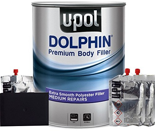 Dolphin U-Pol Ultra Fine Premium Body Filler For Medium Depth Repairs 3 Litre Tin Excellent Adhesion/Superb Filling & Build Quality/Easy To Sand & Shape