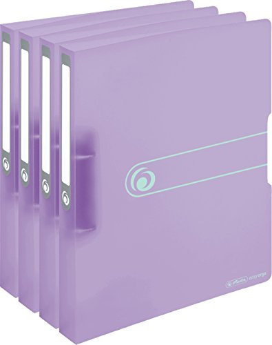 Herlitz Ringbuch, A4 (2 Ringe, 25mm, PP-Folie) (flieder, 38mm | 4er Pack)