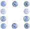 Perilla Home Set of 10 Blue Taylor Ceramic Drawer knobs Diameter 1.5 Cupboard Glass Door Knobs Dresser Wardrobe and Drawer Pull (Blue)