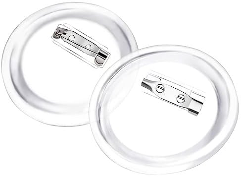 vidaXL 100x Buttonrohlinge mit Anstecknadel Sicherheitsnadel Buttons Rohlinge Ansteckbuttons für Badgematic Buttonmaschine Acryl 58mm