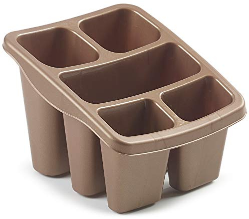 Whitefurze Cutlery Drainer Spoons Forks Knives Utensils Sponges Brushes Draining Board Kitchen Organiser, Rose Gold