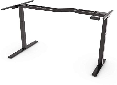 FLEXISPOT E1L L-Shaped Dual Motor Height Adjustable Electric Standing Desk Frame with Automatic Memory Smart Keypad, Anti-Collision Function (Black)
