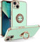 iPhone 11 Silicone Case for Women Girls iPhone 11 Phone Case with Ring Holder 360° Kickstand Slim Luxury Bling Plating Soft TPU Anti-Scratch Shockproof Bumper Phone Case for iPhone 11 - Mint Green