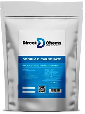DIRECTCHEMS Sodium Bicarbonate Pure Baking Soda 1KG | Only Natural Product on Market | Resealable Pouch | Cleaning, Gardening | Soil Association Approved | No Aluminium