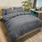 Fundas Nórdicas Cama 105-120 Microfibra Juego de Funda de Edredón 200x200 cm, 2 Fundas de Almohada 50 x 80 cm Gris Oscuro