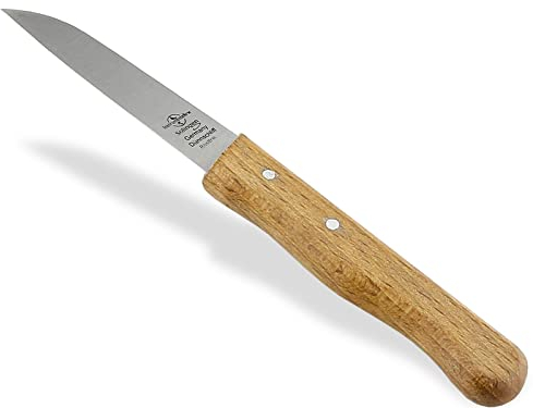Schälmesser Gemüsemesser aus Solingen Universal Messer Made in Germany Allzweckmesser mit Holzgriff Buche Obstmesser mit Scharfer Rostfreier Messerklinge für Obst und Gemüse