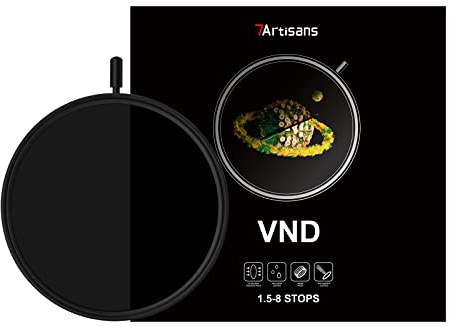7artisans Filtre ND variable [ND2/4/8/16/32/64] 1,5-8 arrêts importé AGC verre réglable [58/62/67/72/77/82 mm] Filtre vidéo portrait densité neutre pour objectifs d'appareil photo (VND-62 mm)