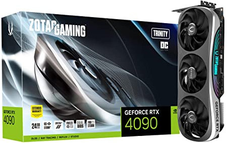 Zotac Gaming GeForce RTX 4090 Trinity OC 24GB GDDR6X 384-bit 21 Gbps PCIE 4.0 Gaming Graphics Card, IceStorm 3.0 Advanced Cooling, Spectra 2.0 RGB Lighting, ZT-D40900J-10P
