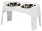 Iris Ohyama, Gamelle pour Chien, Support Gamelle Chien Surelevee, Double Bol INOX, Lot de 2, Hauteur Réglable, Anti Eclaboussure, Pliable, Digestion Fluide, pour Chat, Croquette, Eau, PEF-L, Blanc