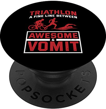 Triathlon Ein schmaler Grat zwischen Awesome und Vomit Sports Run PopSockets mit austauschbarem PopGrip