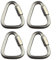 Carabiner Buckle, 4PCS 6mm Triangle Link Chains, Stainless Steel Triangle Buckle Climbing Carabiner Quick Connect, Spring Snap Key Clip Hook Screw Gate Buckle