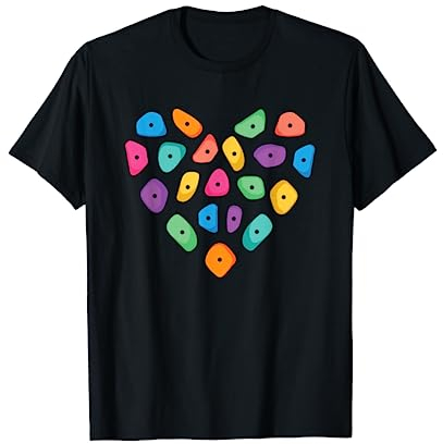 Klettern Kletterer Herz Damen Mädchen Berge Bouldern T-Shirt