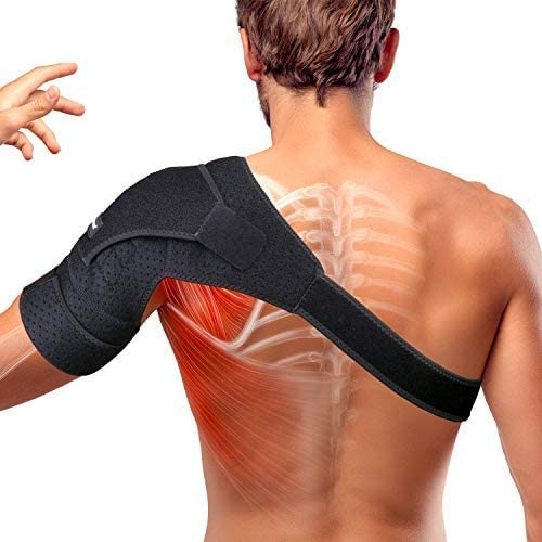 Thx4COPPER Schulterbandage Einstellbare Kompression Schulterschiene, für Schultern Stabilität Unterstützung Schulterschmerzen, Schulterriemen Links,L/XL
