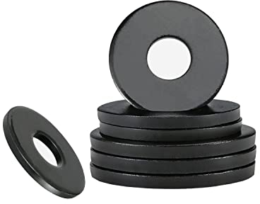 Qrity 10 Pezzi Rondelle Piatte, M16 Acciaio al Carbonio Rondella Metallo Distanziali, 16mm x 30mm Rondella di Tenuta Rotonda Distanziatore, Rondelle O Ring Nero, per La Riparazione e Costruzione